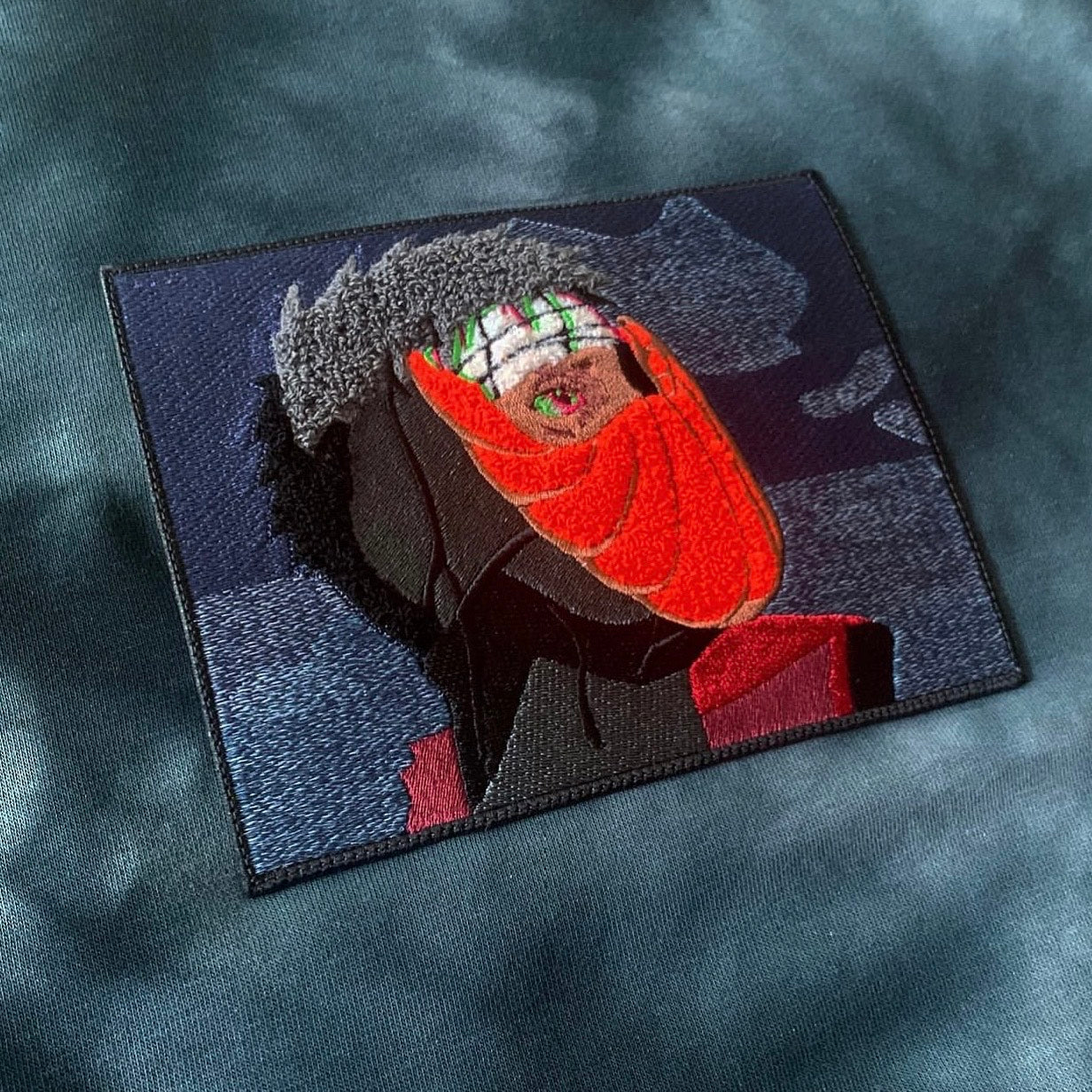 TOBI BLACK TIE-DYE CREWNECK