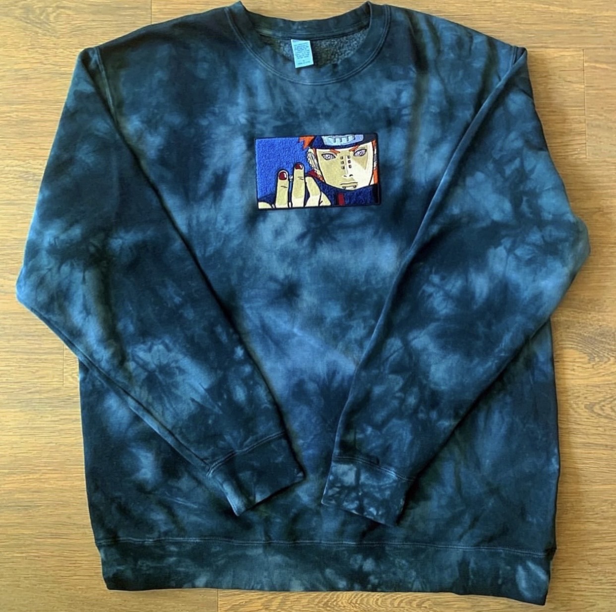 PAIN BLACK TIE-DYE CREWNECK