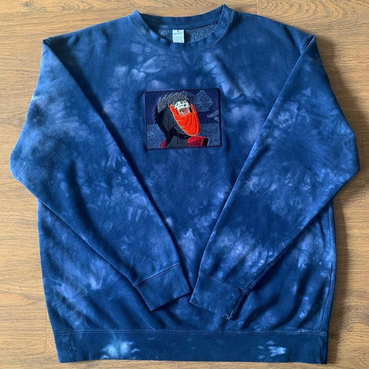 TOBI NAVY TIE-DYE CREWNECK
